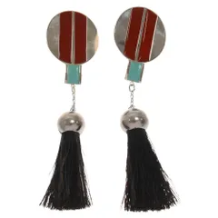 TOGA (トーガ) Metal chain fringe earrings メタルチェーンフリンジイヤリング ブラックのサムネイル