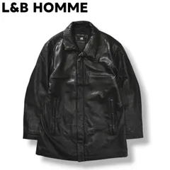 高級　ラムレザー　L&B HOMME レザージャケット　大きいサイズ　ゆったり レザージャケット ラムレザー 羊革 メンズジャケット (F) ブラック系
