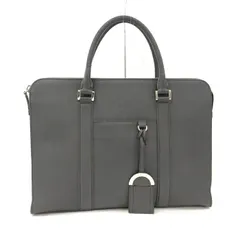 BVLGARI ビジネスバッグ ブラック/グレー BVLGARI ブルガリ バッグ 型押しレザー トート ブラック メンズ