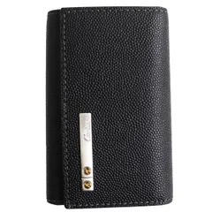 未使用品●Cartier カルティエ サントス L3000775 6連 シルバー×ゴールド金具 ロゴ入り レザーキーケース ブラック フランス製 メンズのサムネイル