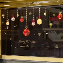 ウォールステッカー クリスマス デコレーション 装飾 ボール アレンジメント オーナメント ガラス シート