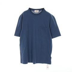 エルメス HERMES カットソー ブルー コットン Tシャツ メンズ 未使用