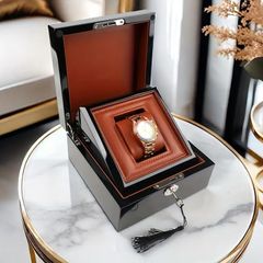 時計収納ボックス ロック付き 腕時計 収納ケース 時計ボックス ラグジュアリー ヴィンテージスタイル ブラック 腕時計収納 ディスプレイケ