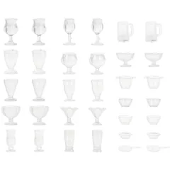 【特価セール】COHEALI ドールハウス 小物 ミニチュア グラス 51個 ミニチュアカップ ミニチュア食器 ドリンクグラスモデル キッチン グラス模型 シミュレーション アクセサリー パーツ DIY 飾り付け