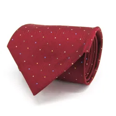 メンズビギ ブランド ネクタイ ドット 格子柄 シルク 日本製 PO メンズ レッド MEN'S BIGI 【中古】のサムネイル