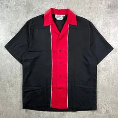 Cruisin USA クルージン 2トーン 切替 ワンポイント刺繍 ボウリングシャツ メンズL 