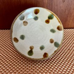 5寸皿  やちむん焼き  水玉 ②