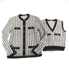 CHANELアンサンブル カシミヤ混カーディガン ノースリー シャネル