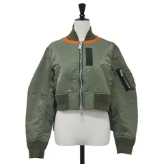 Sacai サカイ ジャケット カーキ サイズ:1(S) / ナイロンツイル MA-1 21-05691 / Nylon Twill Blouson / アウター ブルゾン ボンバージャケット 上着 クロップド丈 / 日本製【レディース】のサムネイル