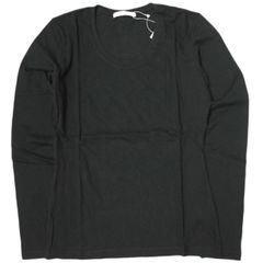 新品 white label by noblesse oblige 日本製 ソリッドUネックカットソー OB08001 1 BLACK 長袖 Tシャツ 定価6,930円 トップス g12865