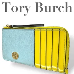 ☆★Tory Burch　トリーバーチ★コインケース　カードケース　フラグメントケース　ロゴ　水色　黄色★　♯1349