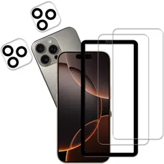 【新着商品】カメラフィルム カバー いphone16promax ガラスフィルム 用 Max Pro アイフォン16プロマックス iPhone16 強化ガラス 日本素材製 ガラスフィルム【2+2枚セット】ガイド枠付き max 保護フィルム pro 16 iph