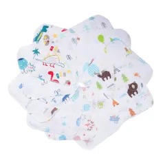【在庫処分】20x20㎝ 10枚 可愛い 綿100％ ベビービブ 4層 ガーゼタオル ガーゼハンカチ [MOMSMENU]