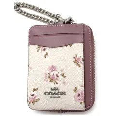 【新品 未使用】コーチ コインケース COACH アウトレット フローラル プリント 花柄 カラー ブロック キャンバス ジップ カードケース 小銭入れ CAU43 SVCAH