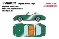 新品 EIDOLON 1/18 シンガー 911 (964) タルガ メタリックグリーン 完成品ミニカー EML212C [佐川急便]のサムネイル