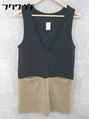 ◇ green label relaxing UNITED ARROWS バイカラー ノースリーブ 膝丈 ワンピース ベージュ ブラック レディース 【中古】 【1002798907300】