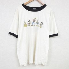 XL/古着 半袖 ビンテージ Tシャツ 00s ディズニー ミッキー グーフィー リンガー 大きいサイズ コットン クルーネック 白 ホワイト 25jun23