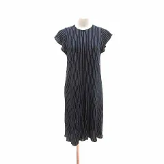 アメリカンラグシー AMERICAN RAG CIE パンツ オールインワン サロペット インナーパンツ付き ストライプ フレンチスリーブ F 紺 ネイビー /YKのサムネイル