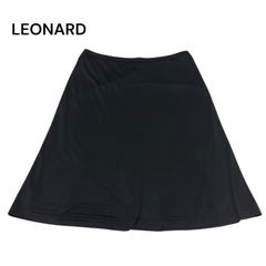レオナール　LEONARD 大きいサイズ　スカート　シンプル　ロゴ　無地　ブラック　サイズ44 XXL 美品　レディース