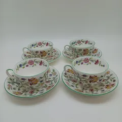 中古品 MINTON ハンドホール　カップ　ソーサー　セット　4客　花柄