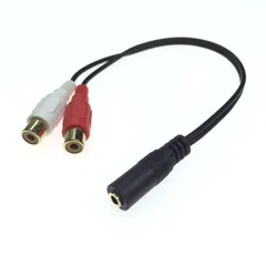 3.5mmステレオミニプラグ（メス）とRCA×2(赤・白)（メス）ケーブル 変換ケーブル　3.5mmメスから2RCAメス変換ケーブル　テレビスピーカー接続ケーブル　オーディオ変換延長ケーブル