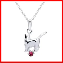【送料無料 】GemType: 07月ルビー [シアーズ] エンジェルキャット シルバー ネックレス レディース 7月 誕生石 ルビー s-171-07