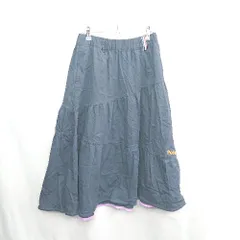 ◇ Θ PERSON'S パーソンズ ウエストゴム ロング フレア スカート サイズL ネイビー レディース E  【1502180015595】