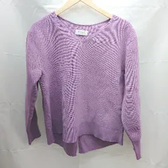 ◇ OPAQUE.CLIP オペーク Vネック バックスリット 長袖 ニット カットソー サイズ40/L パープル レディース E  【1301260021378】