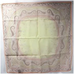 エトロ 未使用 シルク ミニ スカーフ ペイズリー柄 アイボリー 中古