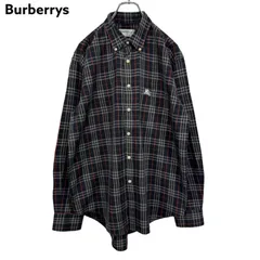 90s vintage Burberrys バーバリーズ ノバチェック ボタンダウンシャツ BDシャツ 長袖シャツ 刺繍ロゴ ヴィンテージ 古着