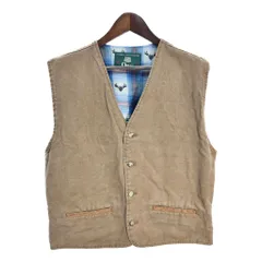 古着 90s オービス ORVIS レザートリム コットン ベスト ベージュ 2025