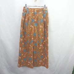 ◇ Θ MURUA ムルーア 花柄 ワイドパンツ サイズ1 オレンジ系 レディース E  【1506300018428】