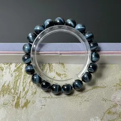 希少 EU製 ★ブルータイガーアイ★パワーストーン ブレスレット 天然石 原石 きれいめ 成功 幸運 プレゼント1 約10-10.3mm ZB8704