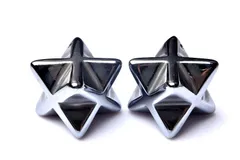 健康のお守りに！ テラヘルツ鉱石 27x23mm アステロイドマカバ (星型正十二面体) (トップ穴) ルース 1個売り パワーストーン 天然石 _PRG1929