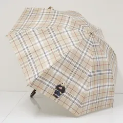 日傘 ラルフローレン 晴雨兼用日傘 USED美品 1級遮光 UV ポロベア ロゴ チェック ベージュ 50cm S2181