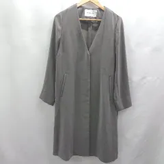 ◇ ⊂ NATURAL BEAUTY BASIC ノーカラー 長袖 スプリングコート サイズM カーキ系 レディース E  【1503310012934】