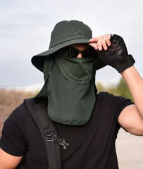 日よけ 帽子 サファリーハット UVカット 紫外線対策 メンズ レディース 首ガード アドベンチャーハット キャップ 折りたたみ 通気性 ミリタリー 男女兼用 ランニング 釣り アウトドア 農作業 ガーデニング 夏フェス ファッションbaoguan86