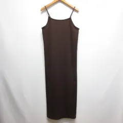 ジーユー GU 美品 リブ キャミソール ワンピース S 茶 ブラウン