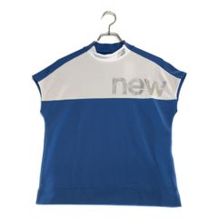 中古 レディース ニューバランスゴルフ New Balance golf 半袖シャツ 0(S) 青×白 モックネック フレンチ袖
