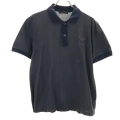 10万 21SS PRADA 胸エンブロイダリーロゴ ポロシャツ XL ネイビー