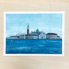 岡田篤 原画　油彩画 スペインのカフェF4 岡田篤 原画 油彩画 スペインのカフェF4 - メルカリ