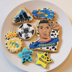 アイシングクッキー　サッカークッキー　似顔絵クッキー　お誕生日クッキー