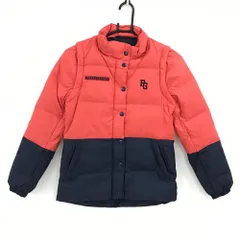 【美品】パーリーゲイツ 2WAYダウンジャケット レッド×ネイビー 韓国モデル ロゴ刺しゅう レディース 0(S) ゴルフウェア PEARLY GATES