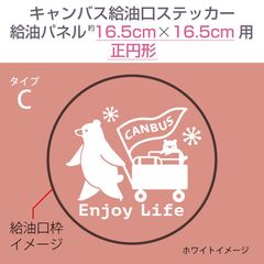 ダイハツキャンバス・給油口ステッカー C／給油パネル16.5cm×16.5cm〈正円形用〉