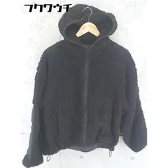 ■ merlot メルロー ジップアップ ボア 長袖 パーカー サイズF ブラック レディース 【中古】 【1102260007061】のサムネイル