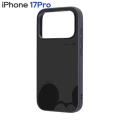 iPhone17Pro ケース ディズニー ミッキーマウス 頭半分 グレー キャラクター グッズ 衝撃吸収 ハイブリッド 保護 スマホ カバー ハード iPhone 2025 6.3inch 3眼  【ゆうパケットにて7営業日以内発送】