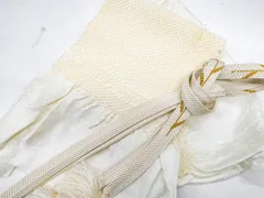 【一輝堂】【着物】 和装小物 帯締め 帯揚げ セット 礼装用 中抜き絞り 平組 金糸 25w01-1608