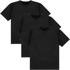 Dear Mr. Tシャツ メンズ 半袖 綿100％ 無地(ブラック3枚組,  5L)