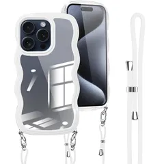 iPhone 15 Pro ケース クリア ショルダー iphone15pro カバー 首掛け 肩がけ 斜めかけ 紐付き ストラップ付き ケース 韓国 可愛い かわいい 透明 薄型 軽量 耐衝撃 シリコン TPU バンパー アイフォン 15プロ スマホケー 1