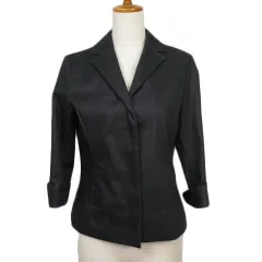 アー・ヴェ･ヴェ ミッシェルクラン a.v.v ジャケット テーラード デニム ストレッチ 七分袖 38 黒 ブラック